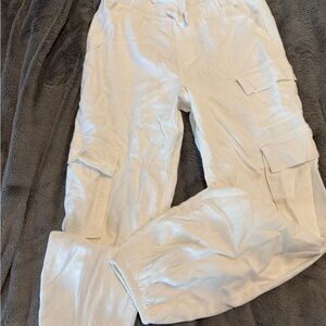 Abercrombie Kids White Linen Cargo Pants NWT 15/16